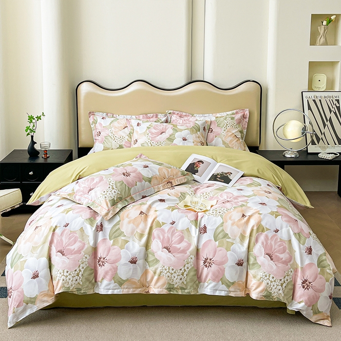 91家纺网 家纺一手货源 找家纺 帛美 2025新款13376全棉纯棉印花四件套-提供买家秀 馥雅