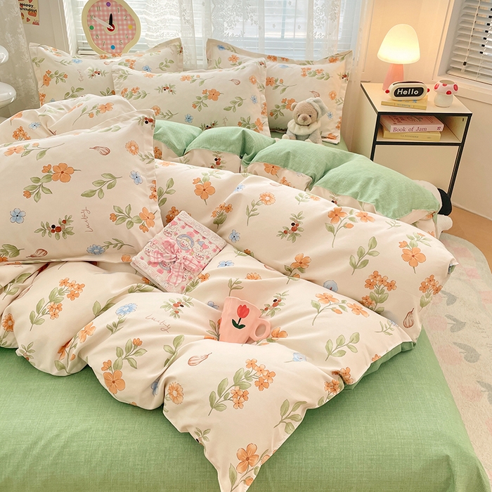 91家纺网 家纺一手货源 找家纺 世爵 2025新款磨毛印花单被套 春田花花