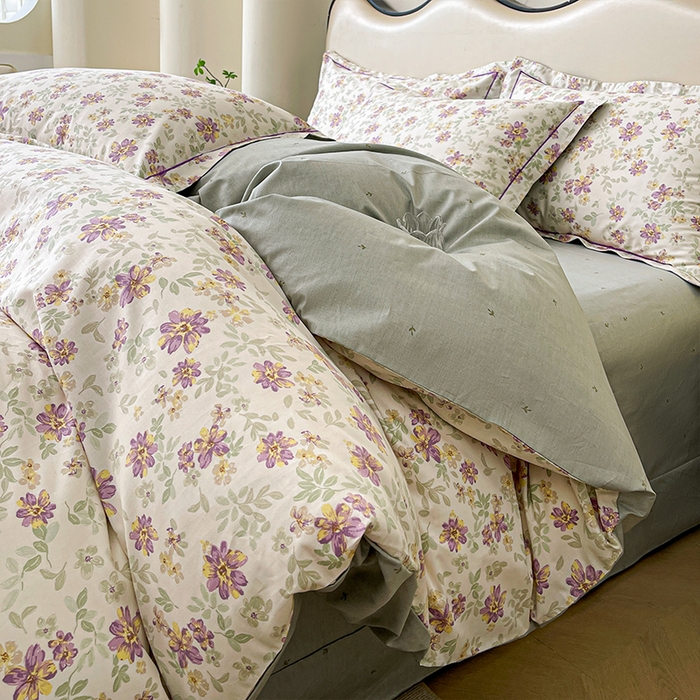 91家纺网 家纺一手货源 找家纺 帛美 2025新款13376全棉纯棉印花四件套-提供买家秀 蝶恋序