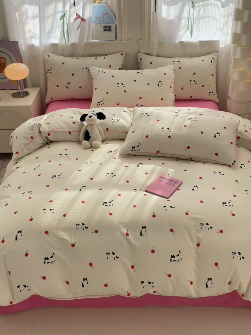 91家纺网 家纺一手货源 找家纺 （总）沐棉家居 2025新款全棉双层纱四件套