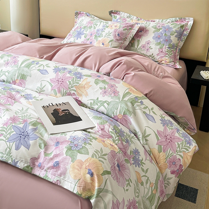 91家纺网 家纺一手货源 找家纺 帛美 2025新款13376全棉纯棉印花四件套-提供买家秀 花溪