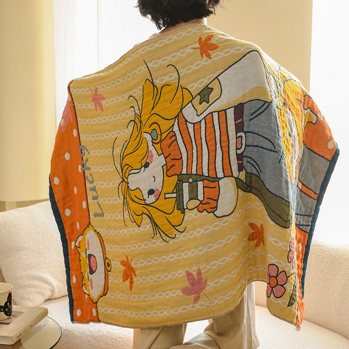 91家纺网 家纺一手货源 找家纺 （总）雯雨家纺 2025新款亲肤可爱全棉A类纱布浴巾