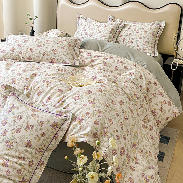 91家纺网 家纺一手货源 找家纺 帛美 2025新款13376全棉纯棉印花四件套-提供买家秀 蝶恋序