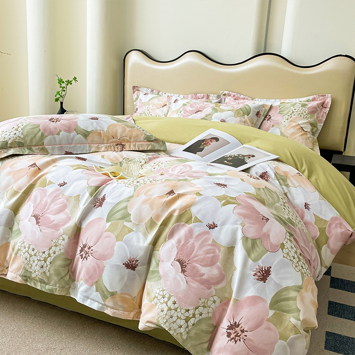 91家纺网 家纺一手货源 找家纺 帛美 2025新款13376全棉纯棉印花四件套-提供买家秀 馥雅