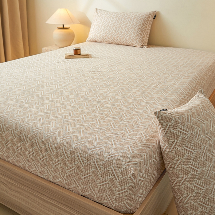 91家纺网 家纺一手货源 找家纺 涵宸家纺 2025新款全棉印花良品系列床笠 床笠-云沫