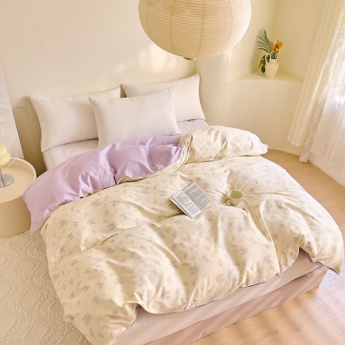 91家纺网 家纺一手货源 找家纺 DoDo 兜兜 【 可定制尺寸】2025新款全棉40支13372印花单被套 浅薇