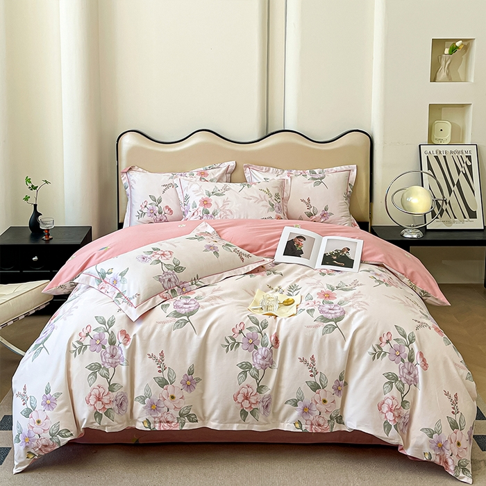 91家纺网 家纺一手货源 找家纺 帛美 2025新款13376全棉纯棉印花四件套-提供买家秀 落花