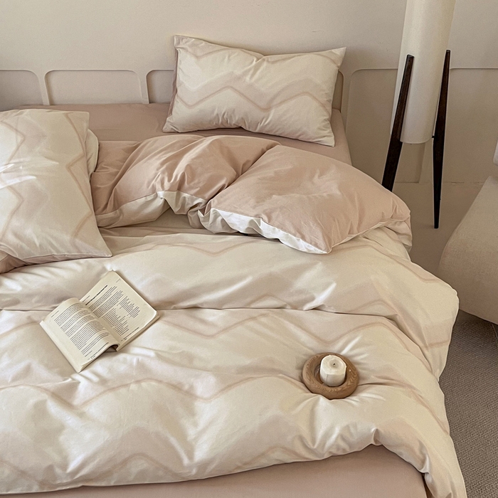 91家纺网 家纺一手货源 找家纺 涵宸家纺 2025新款全棉印花良品系列四件套 摩卡