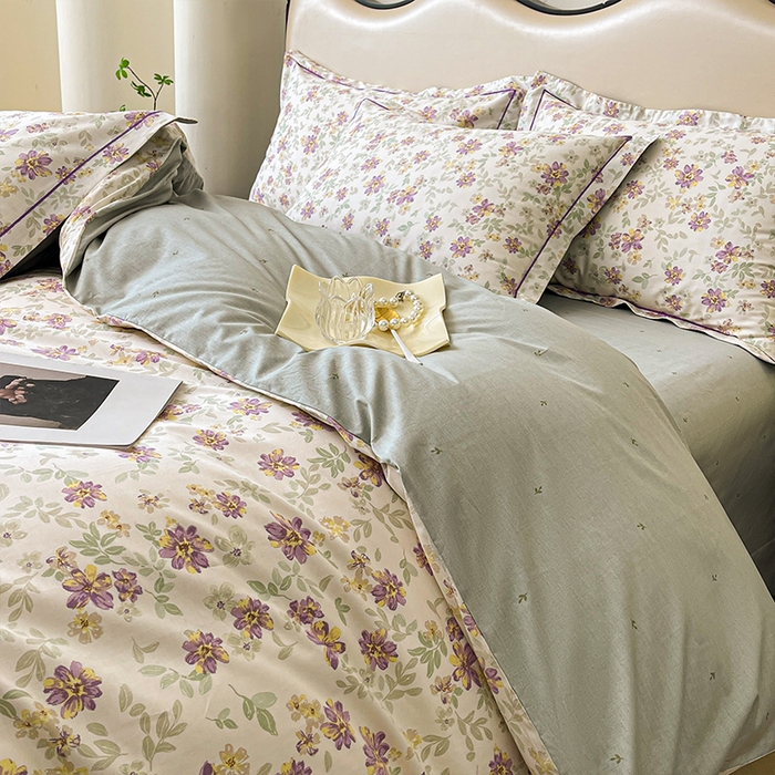 91家纺网 家纺一手货源 找家纺 帛美 2025新款13376全棉纯棉印花四件套-提供买家秀 蝶恋序