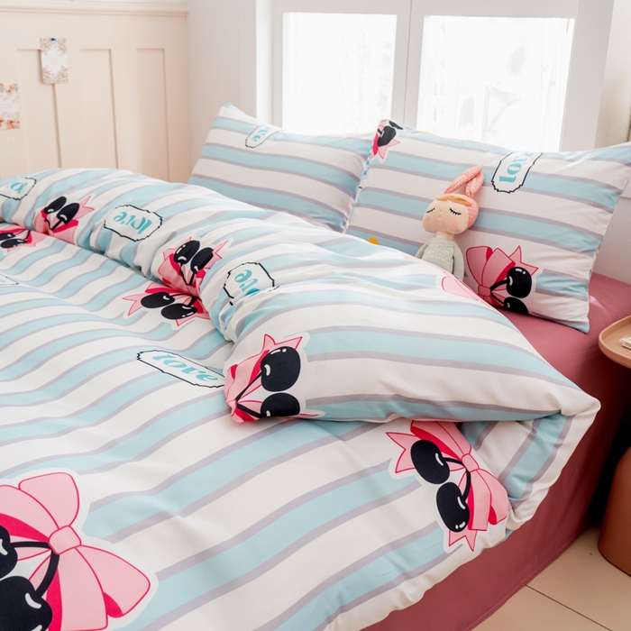 91家纺网 家纺一手货源 找家纺 乐居坊 2025新款亲肤舒适A类水洗云朵棉四件套-场景一 佛系少女