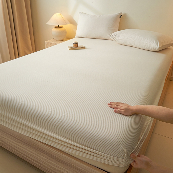 91家纺网 家纺一手货源 找家纺 涵宸家纺 2025新款全棉印花良品系列床笠 床笠-半夏-其