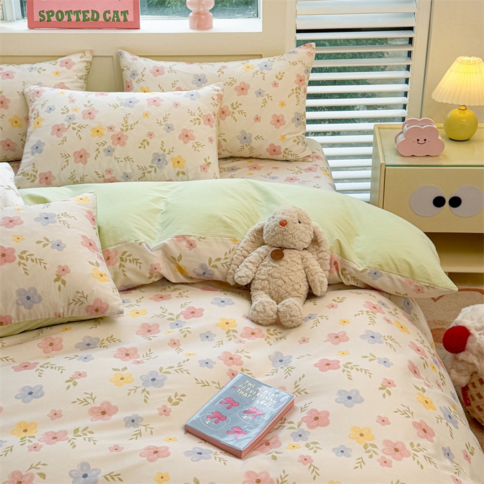 91家纺网 家纺一手货源 找家纺 雯豆2025春夏新款全棉纯棉被套三件套学生成人被罩 全棉被套-芳华