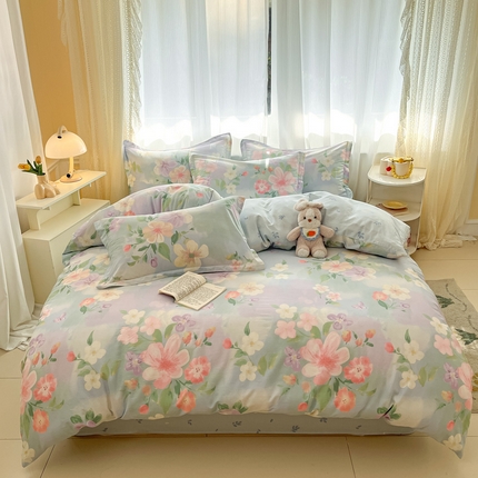 91家纺网 家纺一手货源 找家纺 （总）涵宸家纺 2025新款全棉印花四件套总花型