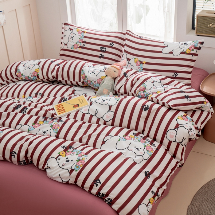 91家纺网 家纺一手货源 找家纺 乐居坊 2025新款亲肤舒适A类水洗云朵棉四件套-场景一 国风少女