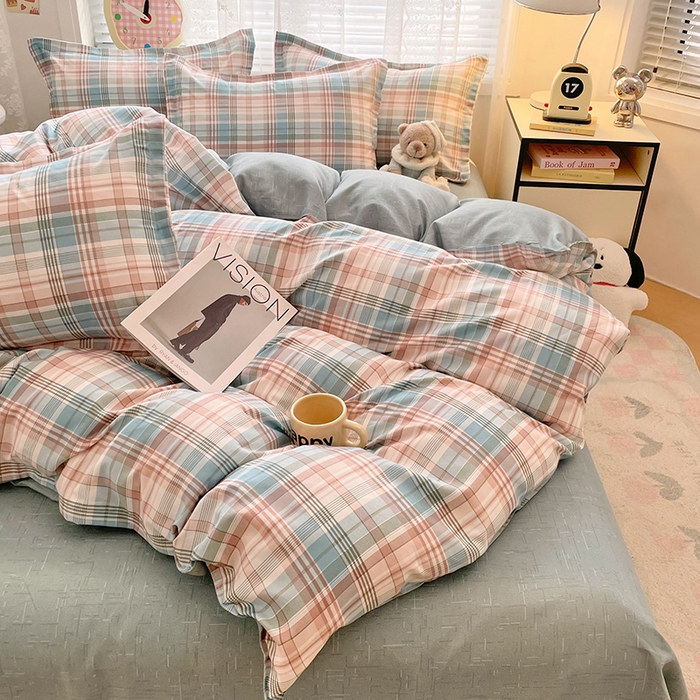 91家纺网 家纺一手货源 找家纺 世爵 2025新款磨毛印花单被套 彩绘格