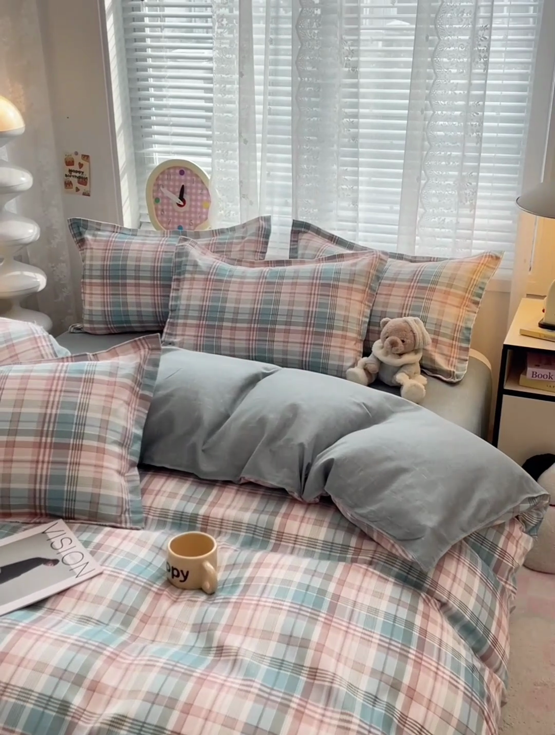 91家纺网 家纺一手货源 找家纺 世爵 2025新款磨毛印花单被套 彩绘格