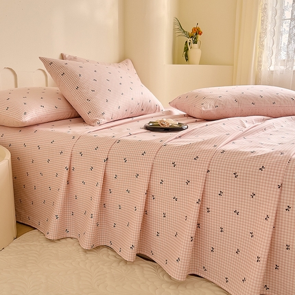 DoDo 兜兜 【 可定制尺寸】2026新款全棉40支13372印花单床单 粉蝶