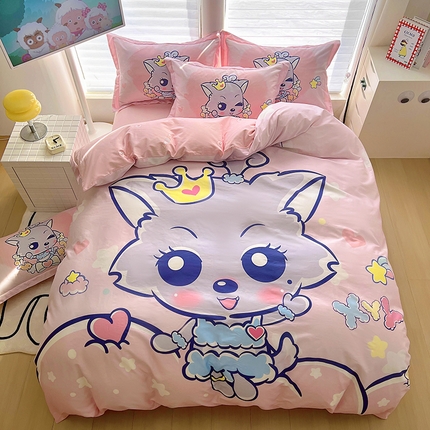 浩诚 2025新款正版喜羊羊灰太狼全棉卡通大版印花四件套（全）-提供买家秀 甜蜜蜜红太狼