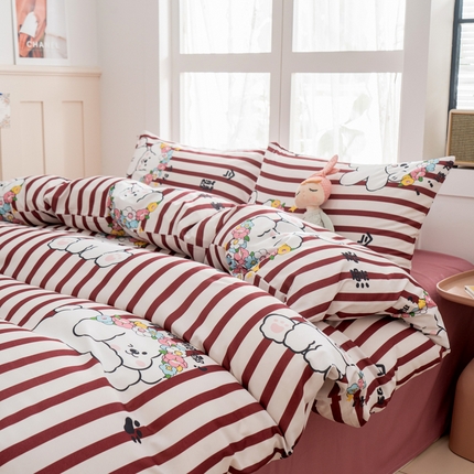 91家纺网 家纺一手货源 找家纺 （总）乐居坊 2025新款亲肤舒适A类水洗云朵棉四件套-场景一