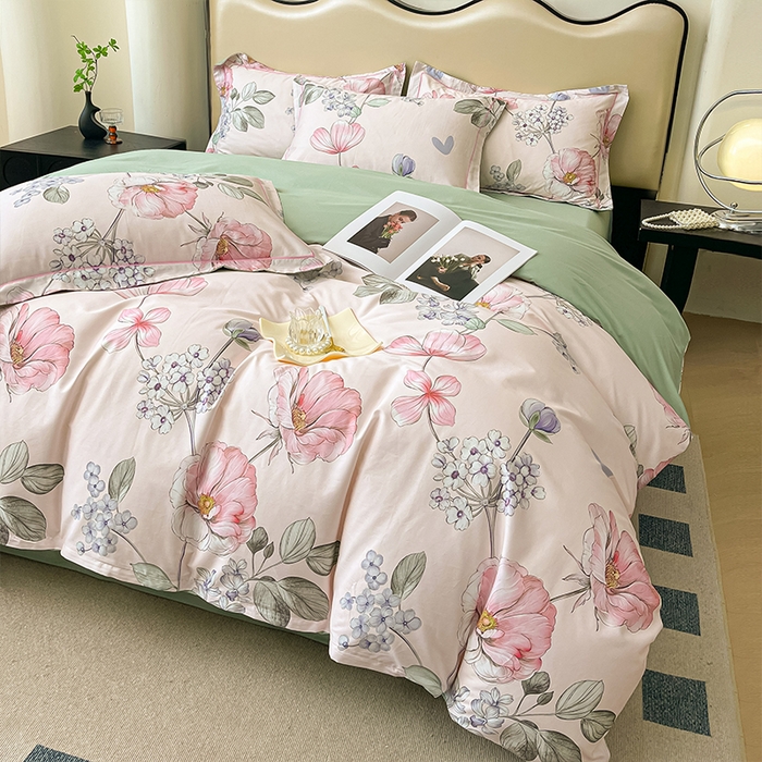 91家纺网 家纺一手货源 找家纺 帛美 2025新款13376全棉纯棉印花四件套-提供买家秀 枝意