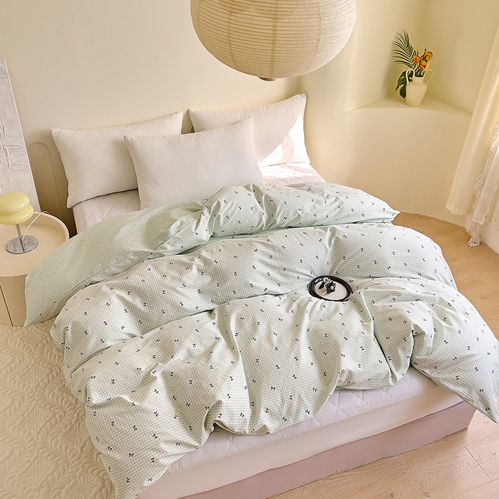 91家纺网 家纺一手货源 找家纺 DoDo 兜兜 【 可定制尺寸】2026新款全棉40支13372印花单被套 绿蝶