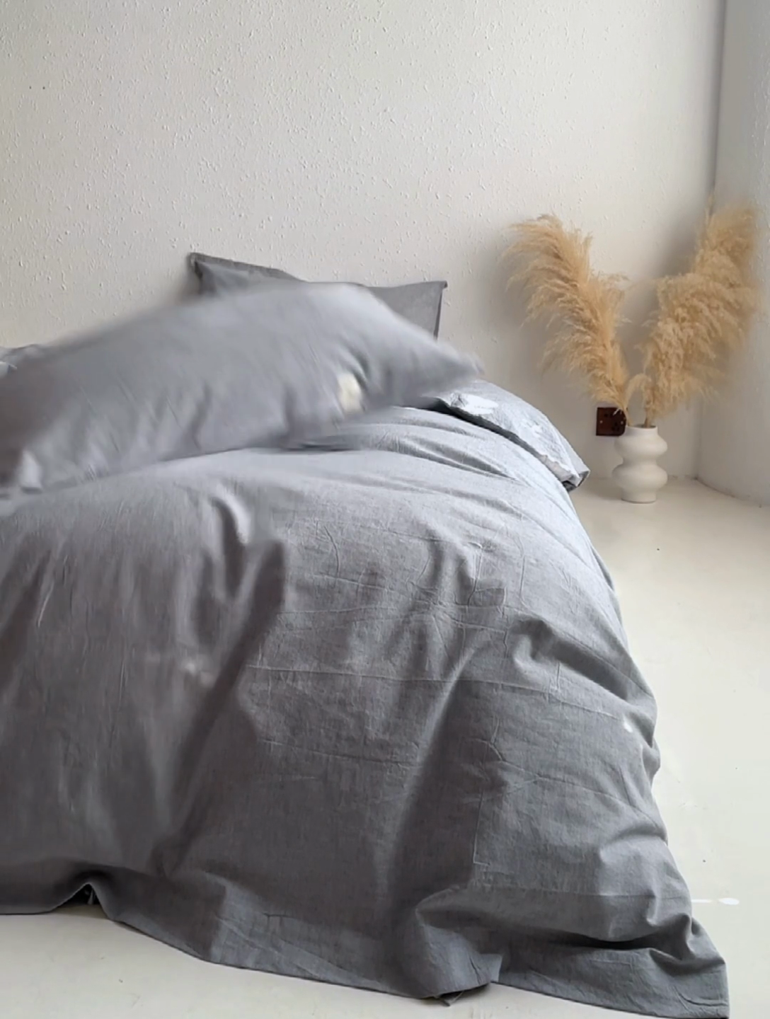 91家纺网 家纺一手货源 找家纺 简家居2025新款20%亚麻80%棉混纺四件套-无味 谧蓝