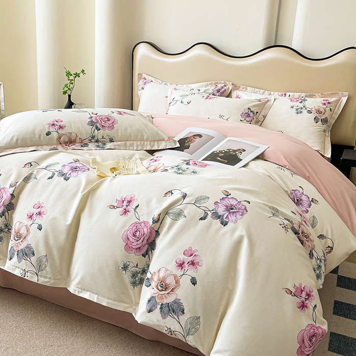 91家纺网 家纺一手货源 找家纺 帛美 2025新款13376全棉纯棉印花四件套-提供买家秀 凝香