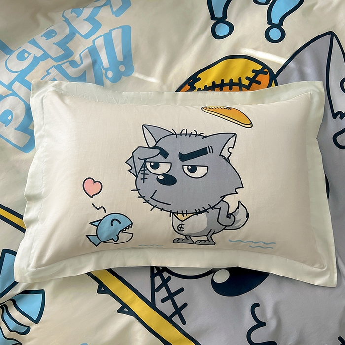 91家纺网 家纺一手货源 找家纺 浩诚 2025新款正版喜羊羊灰太狼全棉卡通大版印花四件套（全）-提供买家秀 奇妙空间