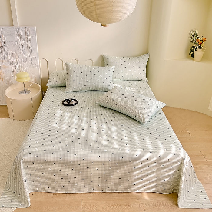 91家纺网 家纺一手货源 找家纺 DoDo 兜兜 【 可定制尺寸】2025新款全棉40支13372印花单床单 绿蝶