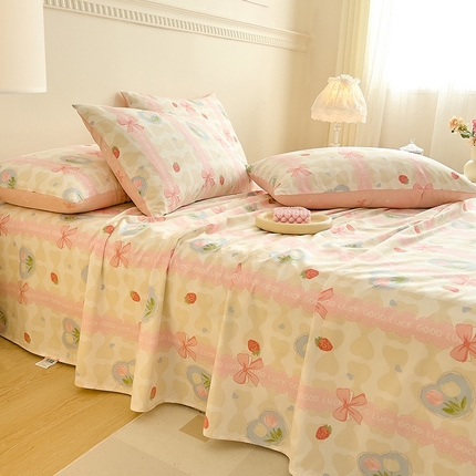 DoDo 兜兜 【 可定制尺寸】2026新款全棉40支13372印花单床单 粉色佳人