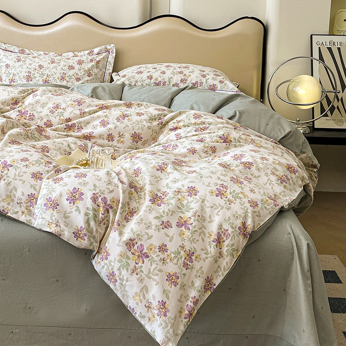 91家纺网 家纺一手货源 找家纺 帛美 2025新款13376全棉纯棉印花四件套-提供买家秀 蝶恋序