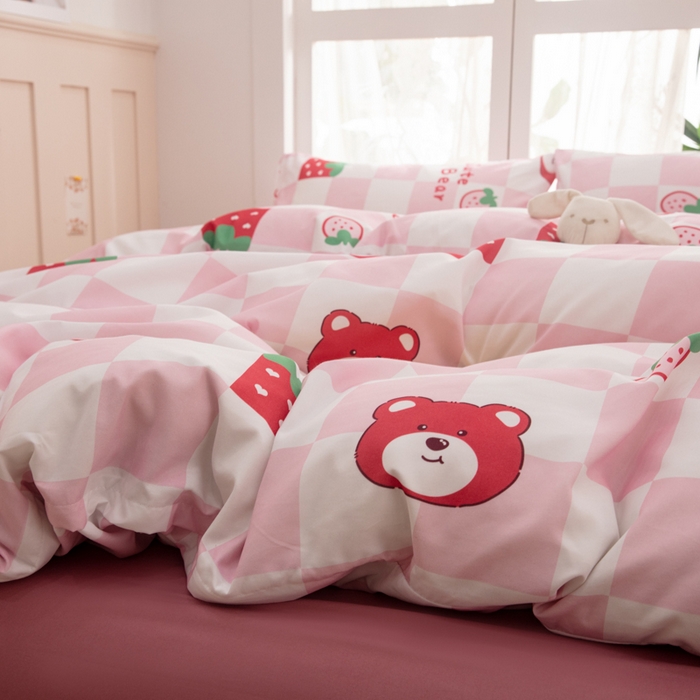 91家纺网 家纺一手货源 找家纺 乐居坊 2025新款亲肤舒适A类水洗云朵棉四件套-场景一 少女梦