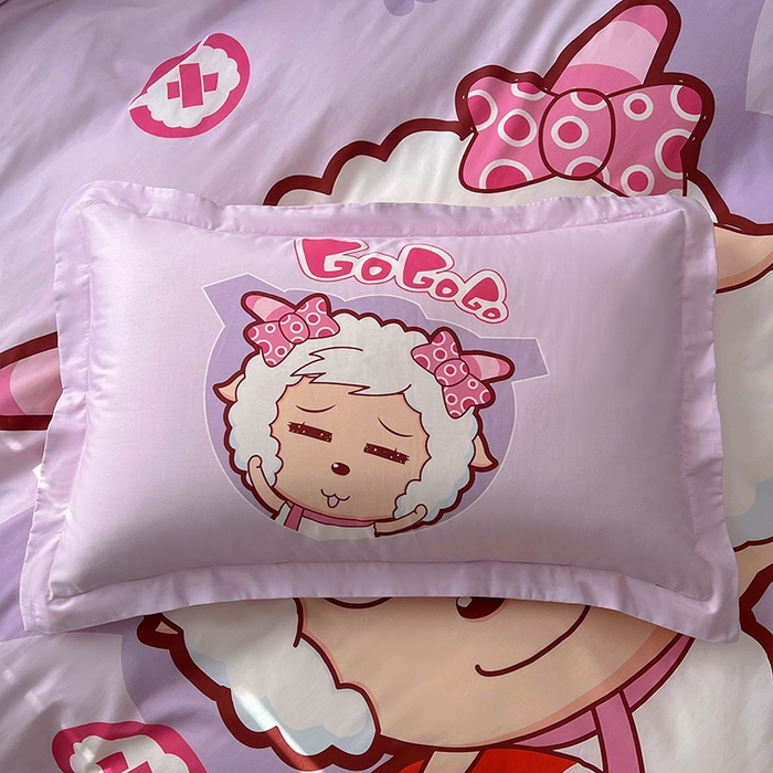 91家纺网 家纺一手货源 找家纺 浩诚 2025新款正版喜羊羊灰太狼全棉卡通大版印花四件套（全）-提供买家秀 运动精灵