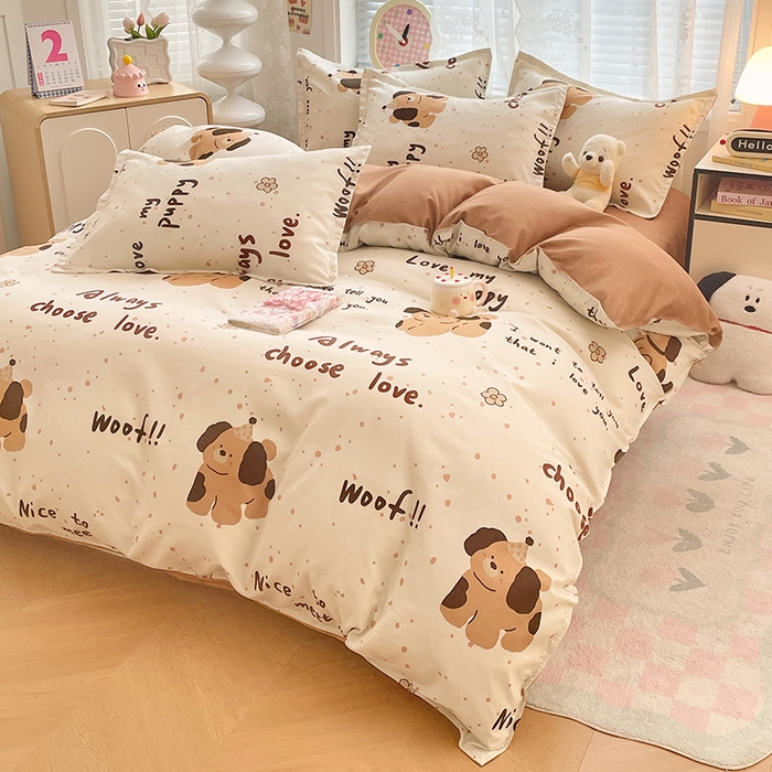 91家纺网 家纺一手货源 找家纺 世爵 2025新款磨毛印花单被套 家有萌宠