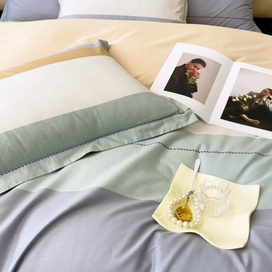 91家纺网 家纺一手货源 找家纺 帛美 2025新款13376全棉纯棉印花四件套-提供买家秀 悠梦