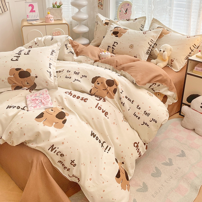 91家纺网 家纺一手货源 找家纺 世爵 2025新款磨毛印花单被套 家有萌宠