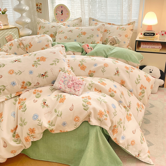 91家纺网 家纺一手货源 找家纺 世爵 2025新款磨毛印花单被套 春田花花