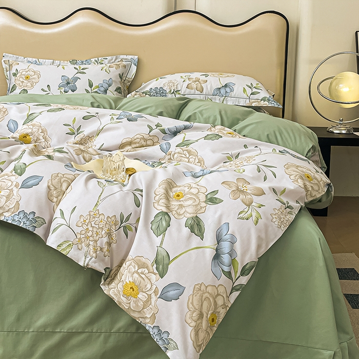 91家纺网 家纺一手货源 找家纺 帛美 2025新款13376全棉纯棉印花四件套-提供买家秀 清棠