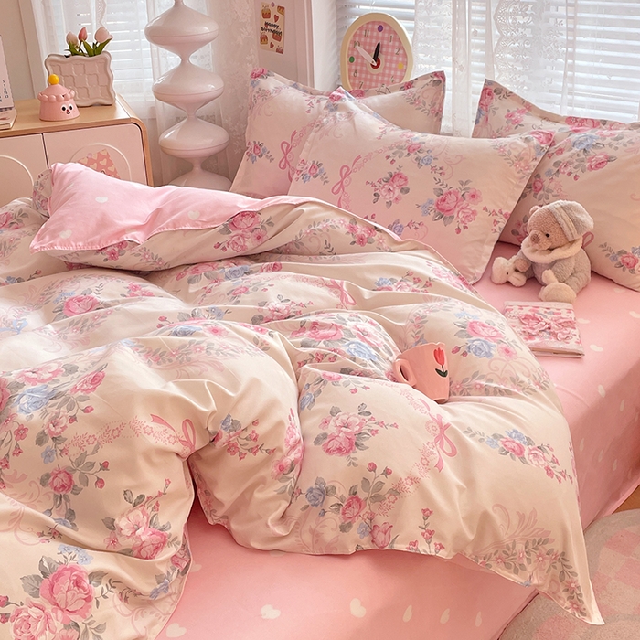 91家纺网 家纺一手货源 找家纺 世爵 2025新款磨毛印花单被套 爱莎芳菲