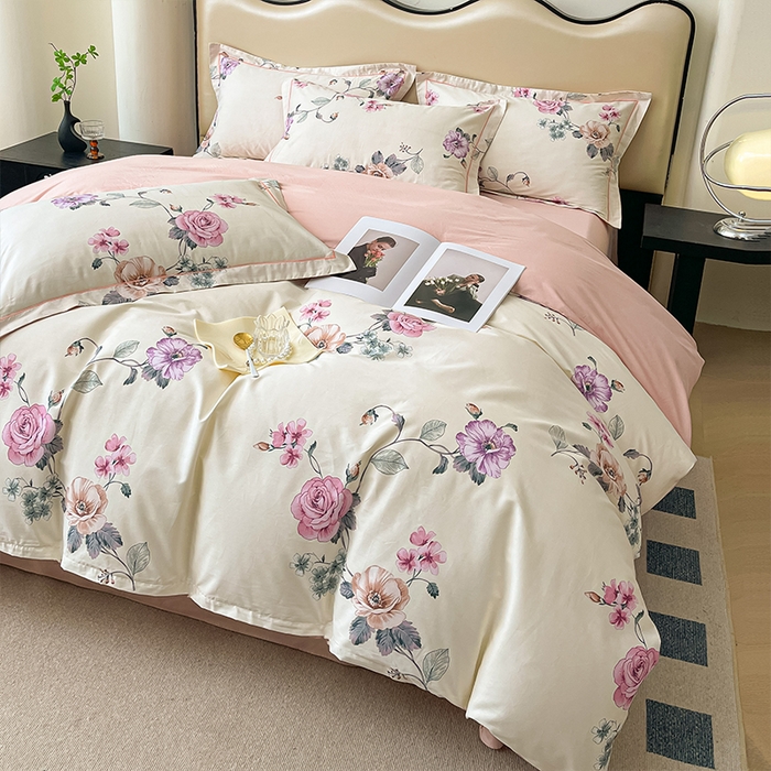 91家纺网 家纺一手货源 找家纺 帛美 2025新款13376全棉纯棉印花四件套-提供买家秀 凝香