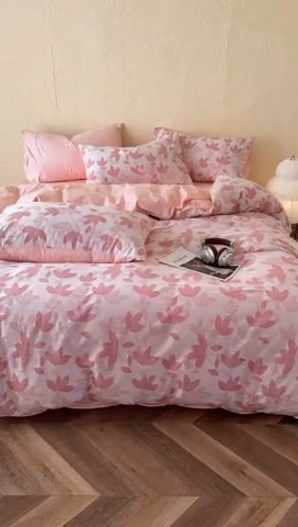 91家纺网 家纺一手货源 找家纺 琪格格2025款纯棉三层纱提花四件套（提供大量买家秀） 三层纱 枫韵-柔玉