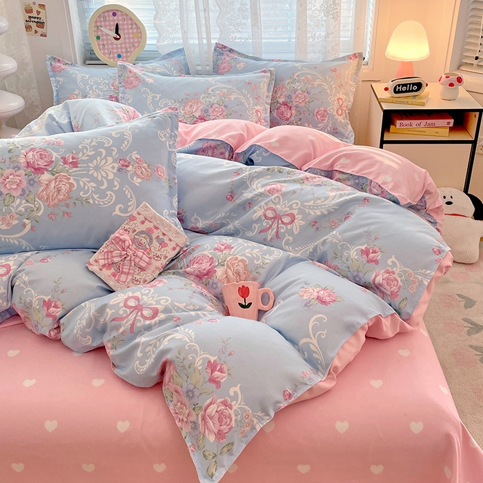 91家纺网 家纺一手货源 找家纺 世爵 2025新款磨毛印花单被套 宝藏花园