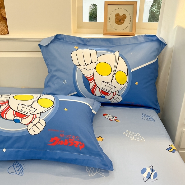 91家纺网 家纺一手货源 找家纺 蘭菲家纺 2025新款奥特曼全棉枕套 冠军