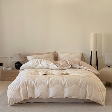 涵宸家纺 2025新款全棉印花良品系列四件套 摩卡