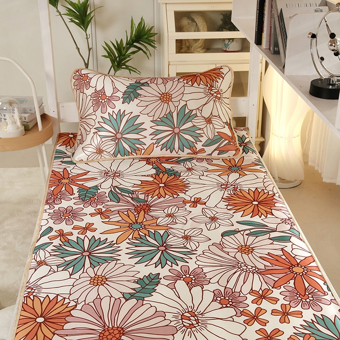 91家纺网 家纺一手货源 找家纺 （总）沁童儿童用品店 2025新款学生宿舍牛奶冰丝凉席两件套