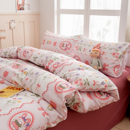 91家纺网 家纺一手货源 找家纺 （总）乐居坊 2025新款亲肤舒适A类水洗云朵棉四件套-场景一