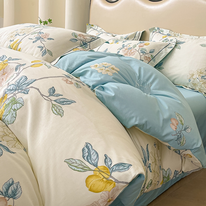 91家纺网 家纺一手货源 找家纺 帛美 2025新款13376全棉纯棉印花四件套-提供买家秀 悠若花园