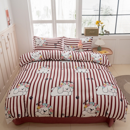 91家纺网 家纺一手货源 找家纺 乐居坊 2025新款亲肤舒适A类水洗云朵棉四件套-场景一 国风少女