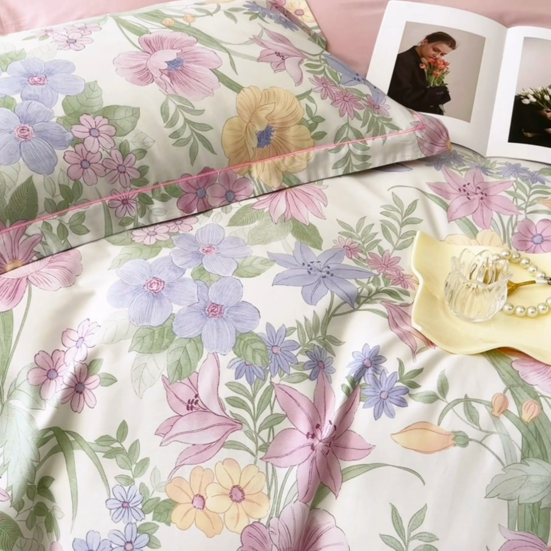 91家纺网 家纺一手货源 找家纺 帛美 2025新款13376全棉纯棉印花四件套-提供买家秀 花溪