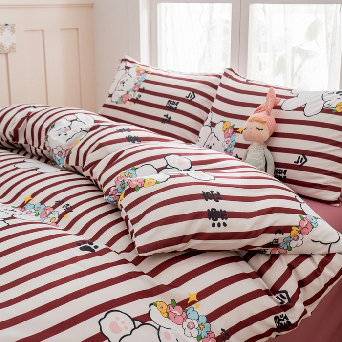 91家纺网 家纺一手货源 找家纺 乐居坊 2025新款亲肤舒适A类水洗云朵棉四件套-场景一 国风少女